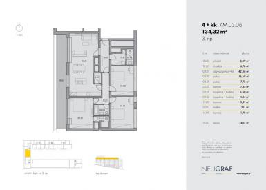 Novostavba 4+kk/T, Praha 5, Neugraf