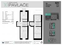 Prodej 4+kk s galerií, 103 m2, klimatizace, rezidenčním projektu Žižkovské pavlače, Praha 3
