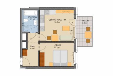 Novostavba 2+kk/B, 43m2, Praha 9, Byty Nad Krocínkou