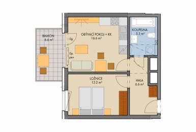 Novostavba 2+kk/B, 43m2, Praha 9, Byty Nad Krocínkou